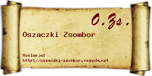 Oszaczki Zsombor névjegykártya